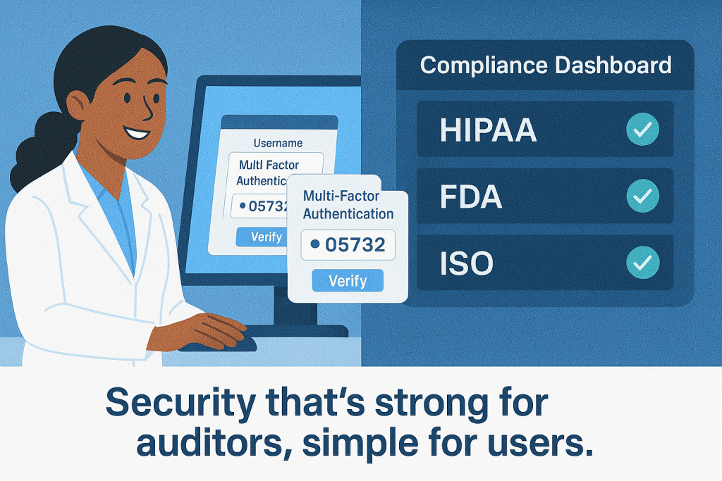 Security that&rsquo;s strong for auditors, simple for users.